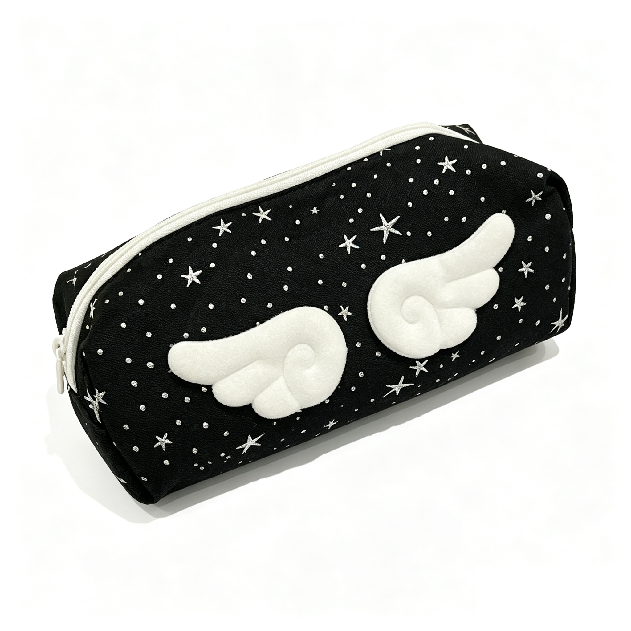 Cute Angel Wings Pencil Case Large Capacity Star Print Pen Pouch Girls School Stationery Bag 3 Colors
