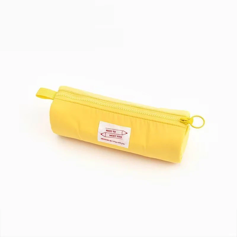 Solid Color Puffy Cylindrical Pen Pouch