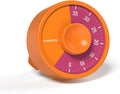 60-Minute Visual Timer, Twist to Set, Loud Battery-Powered Alarm, High-Visibility Rotary Countdown Dial for Kitchen, Work, Study & Time Management (Orange)