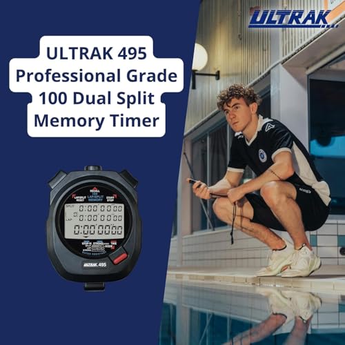 ULTRAK 495 100 Lap Memory Black Professional Stopwatches Continuous Display of Event Time New