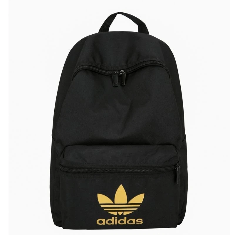Black Gold Trefoil Logo Backpack Unisex Student Travel School Bag