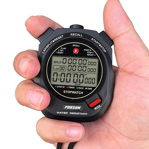 Professional Stopwatch Timer for Sports 100 Lap Stopwatch Digital Sports Stopwatch with Countdown Timer 100 Lap Memory 0.001 Second Timing Water Resistant