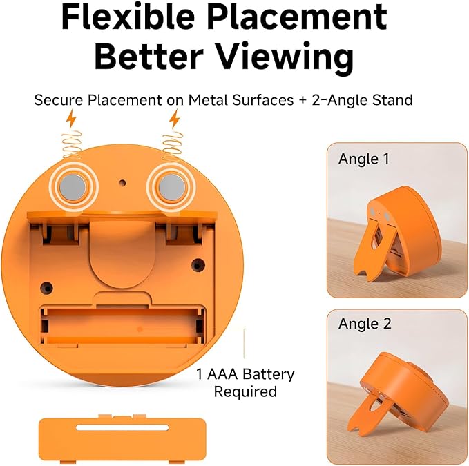 60-Minute Visual Timer, Twist to Set, Loud Battery-Powered Alarm, Bright Rotary Countdown Dial for Focus, Study, Classroom, Office & Home (Orange Smile)
