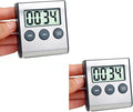 2 Pack Digital Magnetic Countdown Timer with Loud Alarm for Cooking, Baking, Sports Games