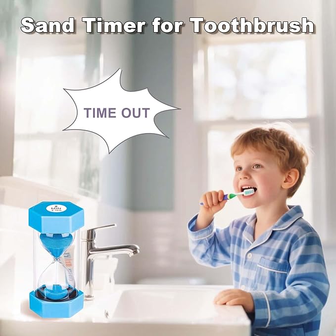 10 Minute Hourglass Sand Timer, Unbreakable Hourglass Sand Clock 10 Min, Reloj De Arena 10 Minutos, Colorful Plastic Hour Glass Sandglass for Classroom Games (Blue)