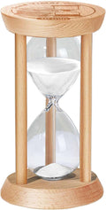 20 Minute Sand Timer Hourglass, 20 Min Wooden Sand Clock, One Minute Wood Hour Glass, Mini Reloj De Arena, Small Sandglass for Toothbrush Timer, Cooking, Decorative, Work, Game, Gift, White