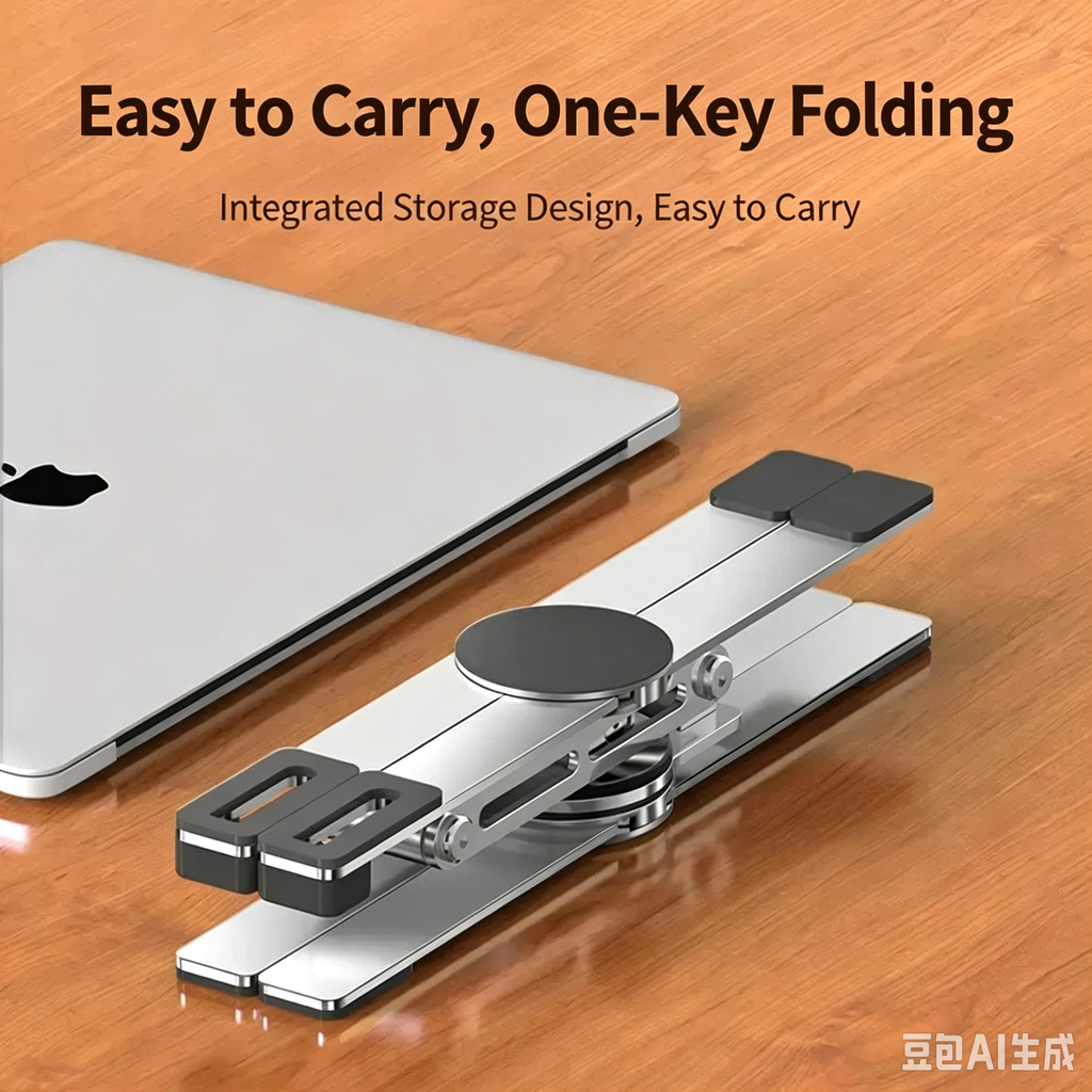 360° Rotatable Adjustable Aluminum Laptop & Tablet Stand Foldable Desktop Riser