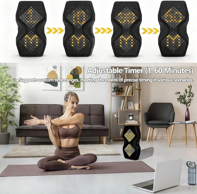 Visual Hourglass Timer, 1-60 Minute Countdown Magnetic Digital Timer, Buzzer Alert & Dimmable Night Light, Sand Timer for Kids Learning, Classroom, Cooking, Fitness,Kitchen(Black)