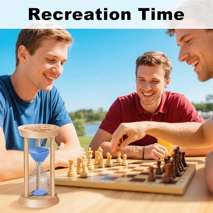 1 Minute Sand Timer, 1 Min Wooden Hourglass, Wood Mini Sand Clock, One Minute Sandglass, Reloj De Arena, Small Hour Glass for Toothbrush Timer, Kitchen, Desk Decor, Work, Game, Gift, Blue