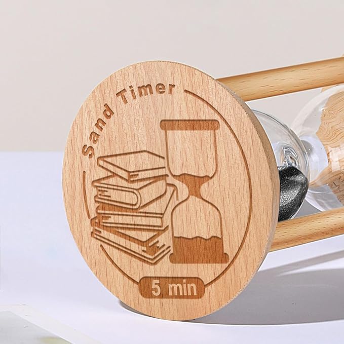 25 Minute Hourglass, 25 Min Wooden Sand Timer, Wood Sand Watch, Five Minute Mini Hour Glass, Reloj De Arena, Small Sandglass for Toothbrush Timer, Cooking, Decorative, Work, Game, Gift, Black