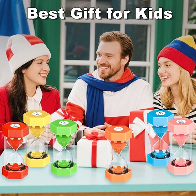 30 Minute Hourglass Sand Timer, Unbreakable Hexagon Sand Clock 30 Min, Reloj De Arena 30 Minutos,Plastic Yellow Hour Glass Sandglass for Classroom Games(Yellow)