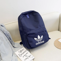 Navy Blue Trefoil Logo Backpack Unisex Student Travel School Daypack