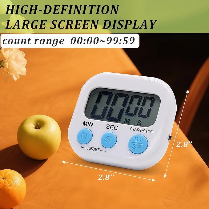 16 Pack Multi-Function Electronic Timer - Kitchen Timer,Magnetic Digital Timers,Big LCD Display, ON/Off Switch,Extensively Use in Cooking,Gym, Meeting, Classroom,Kitchen,Study,Work,Outdoor Activities