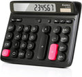 Comix Desktop Calculator, 12 Digits Large Button Desk Calculator, Black | Solar Battery Dual Power, Large LCD Display, Computer Keys, 4 Function Basic Calculator for Office Business Home Use