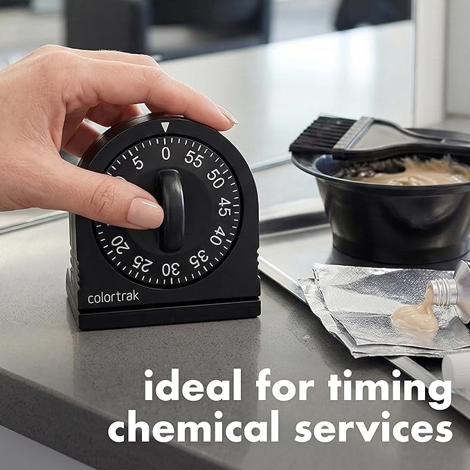 60 Minute Wind Up Timer, Visual Mechanical Timer, from 0 to 60 Minutes, for Kitchen, Hair Color Processing, Tanning Time, Kids' Home and Classroom Activities or Timeouts, Black