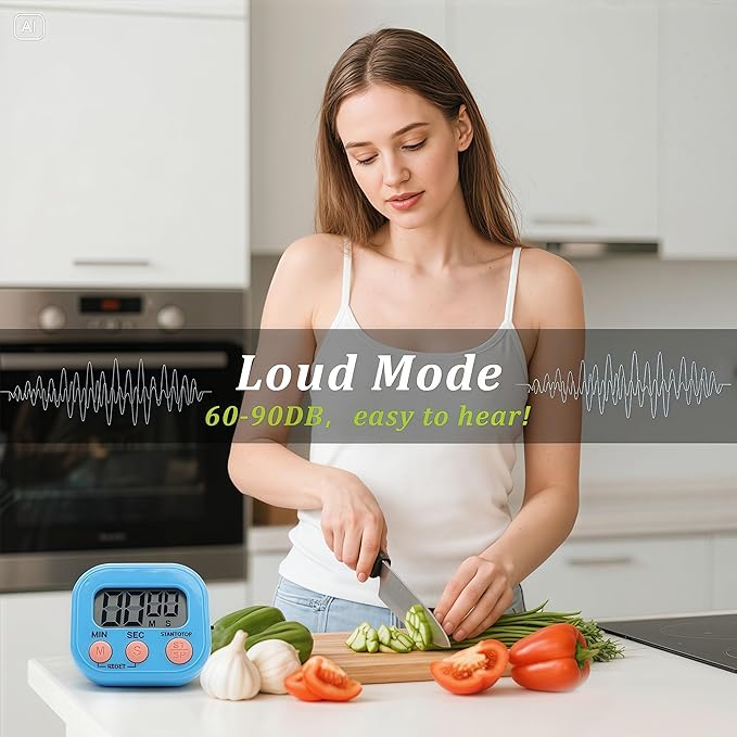 16 Pack Multi-Function Electronic Timer - Kitchen Timer,Magnetic Digital Timers,Big LCD Display, ON/Off Switch,Extensively Use in Cooking,Gym, Meeting, Classroom,Kitchen,Study,Work,Outdoor Activities