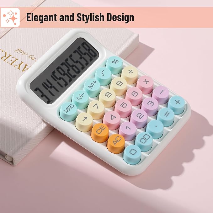 Mr. Pen- Mechanical Switch Calculator, 12 Digit Large LCD Display | Colorful with Big Buttons, Mechanical Switch Calculator for Home, School, Office