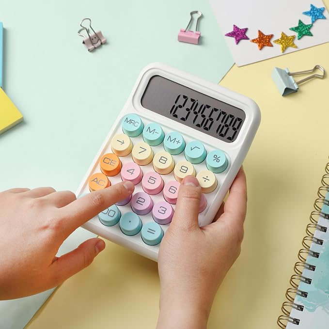 Mr. Pen- Mechanical Switch Calculator, 12 Digit Large LCD Display | Colorful with Big Buttons, Mechanical Switch Calculator for Home, School, Office