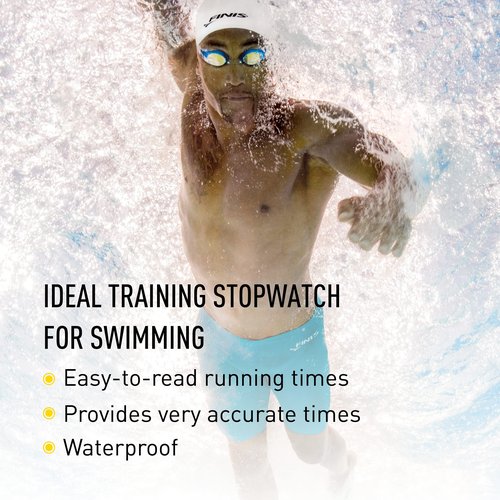 FINIS Waterproof Stopwatch for Swim Training - 300 Split Memory - Stroke Rate Mode - Easy-Read Display - Black
