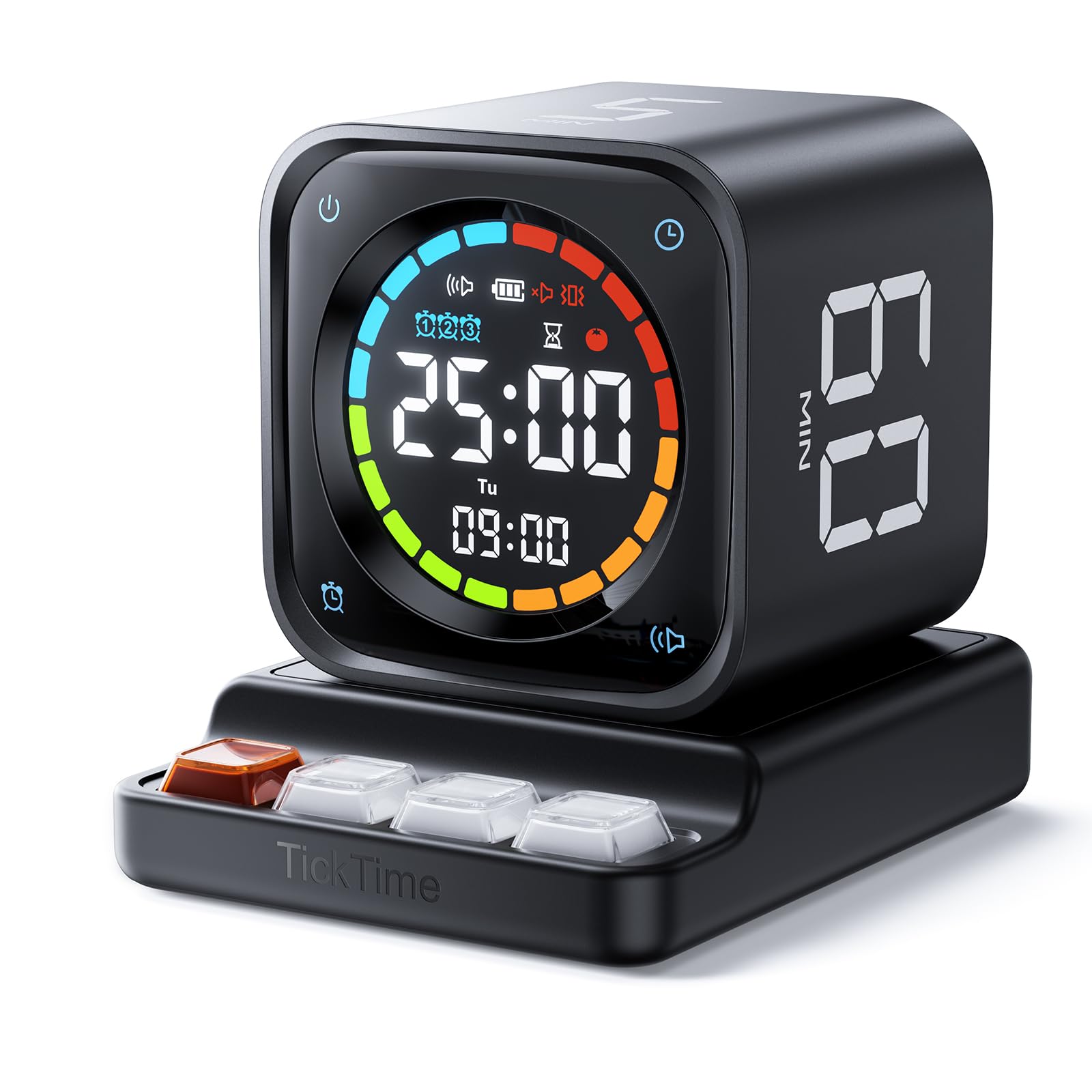 Pomodoro Timer Cube – Smart Focus Timer with Presets, Custom Countdown & Silent Vibration Alerts for Productivity