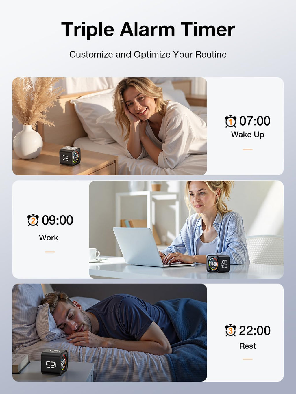 Pomodoro Timer Cube – Smart Focus Timer with Presets, Custom Countdown & Silent Vibration Alerts for Productivity