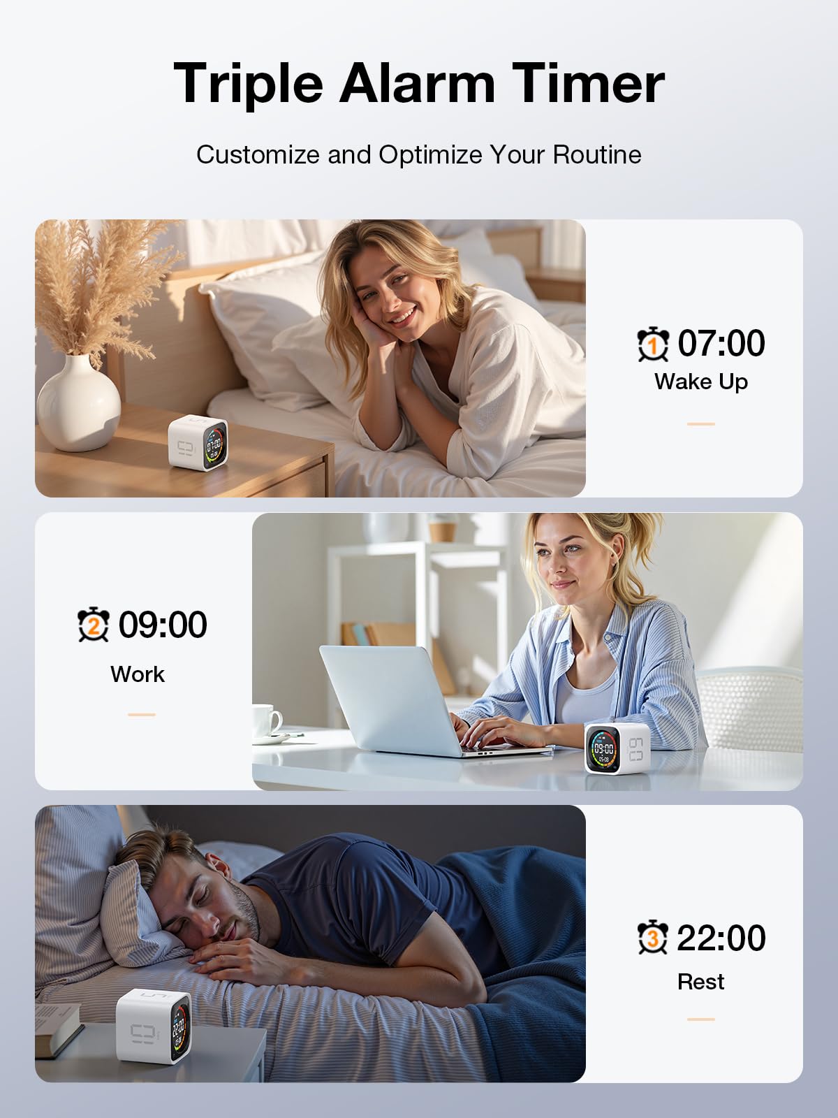 Pomodoro Timer Cube – Smart Focus Timer with Presets, Custom Countdown & Silent Vibration Alerts for Productivity
