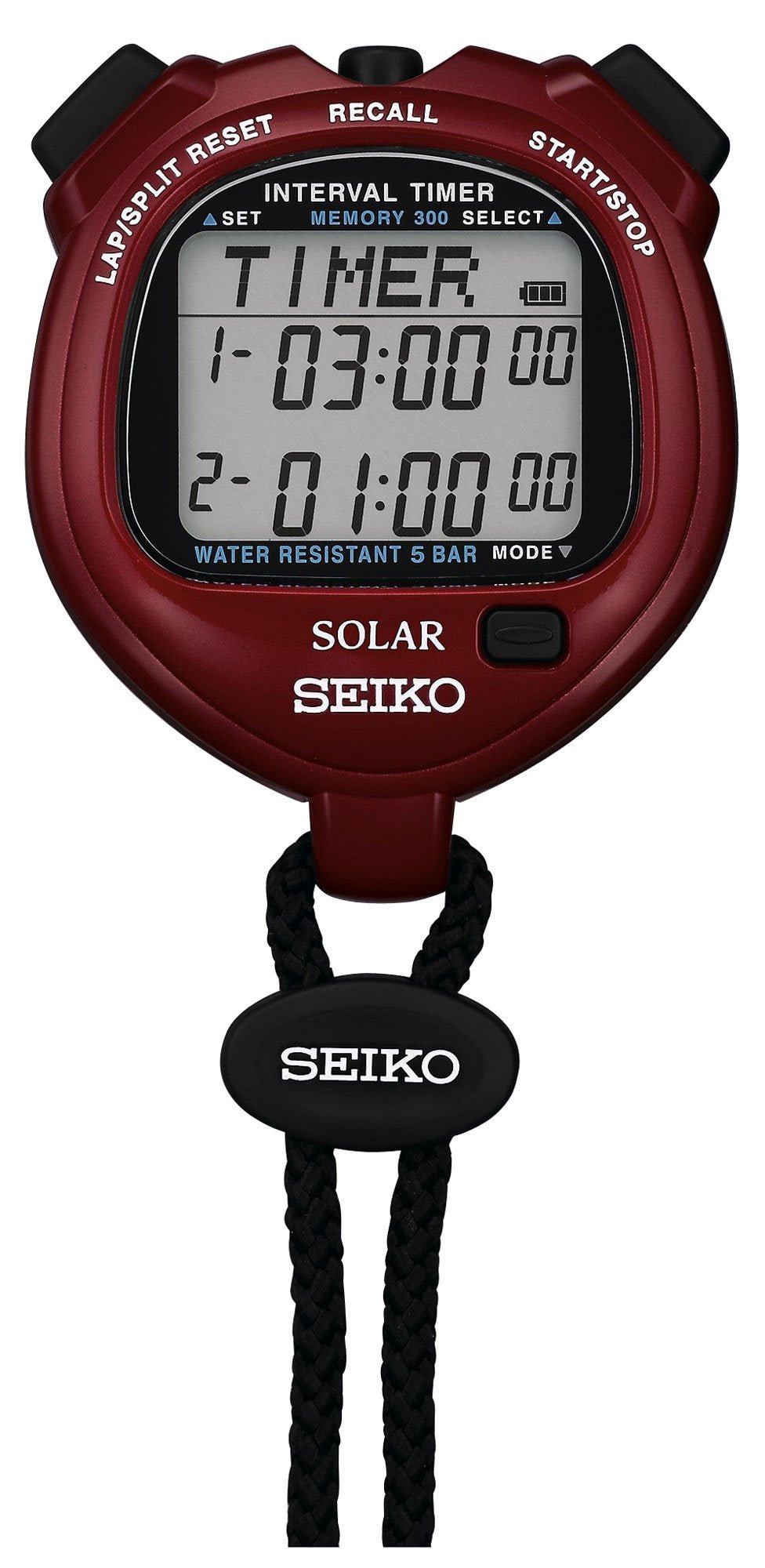 Seiko 太阳能间歇训练计时器运动秒表 Power Red SVAJ103