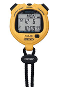 Seiko 太阳能运动秒表计时器 SVAJ003 轻量61g 300组记忆 静音提示 黄款